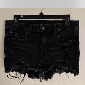 American Eagle Outfitters Black Distressed Jean Shorts